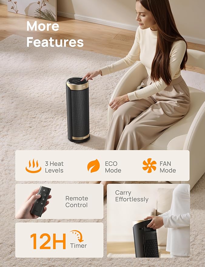 DREO Space Heater, 1500W Electric Heaters