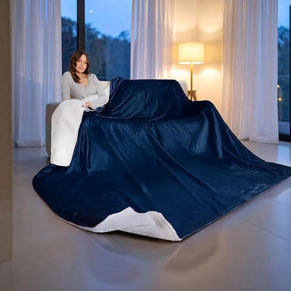Heated Blanket Electric Luxurious Fleece King Blanket, 9 Heat Settings & 12H