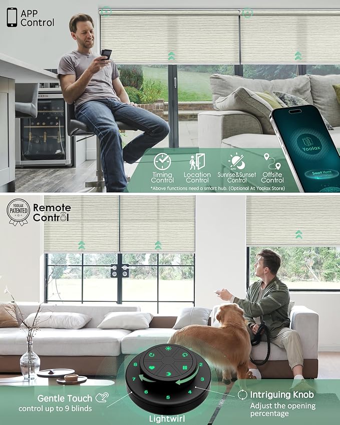 Yoolax Motorized Blinds with Remote, Smart Blinds