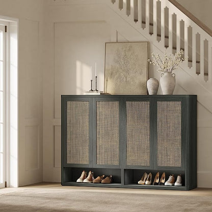 SICOTAS Rattan Shoe Storage Cabinet