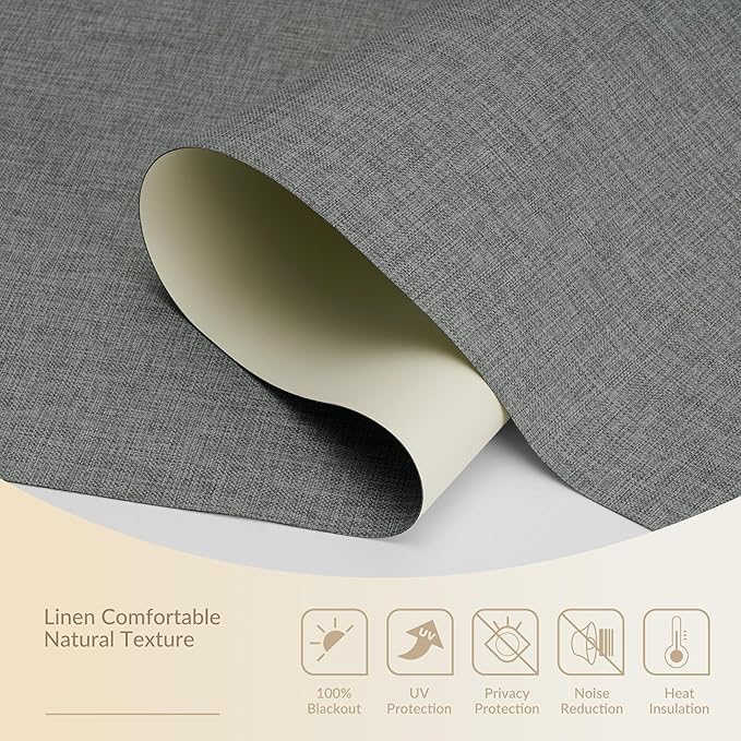 Boolegon Motorized 100% Blackout Roller Blinds