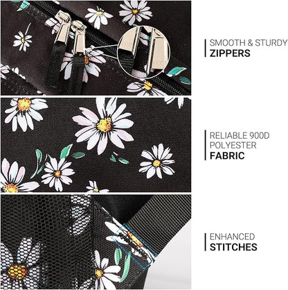 ZORFIN 26L Backpack for College, and Travel: Water Resistant Bookbag - Daisy Black