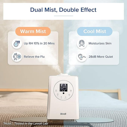 LEVOIT Humidifiers for Bedroom Large Room Home, 6L Warm and Cool Mist