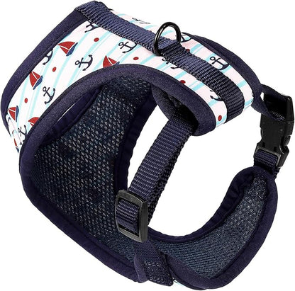 Mile High Life Step in Dog Harness for Small Dogs No Pull, Easy Get on Air Mesh Vest Harness, Adjustable Easy Closures Both Neck and Chest (White, L Chest 21.6"-43.2")