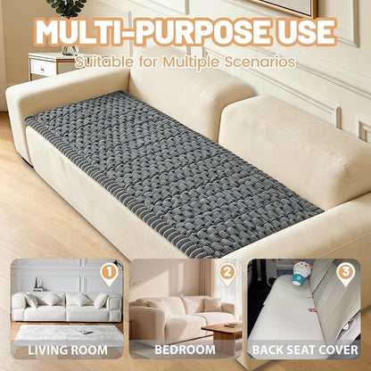 Waterproof Couch Cover for Dogs Washable,Nonslip Fuzzy Durable Pet Friendly | Soft Slipcovers for 3 Cushion Sofa Cover,Plush Thick Protector Fits Mat Bed Leather & Fabric Couches (Grey 27.6"x82.7")