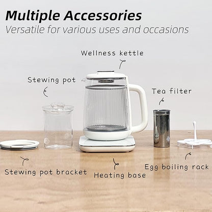 Health Pot, 1.5L Double-Layer Glass Electric Kettle