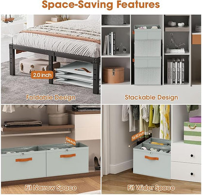 2 Pack Shoe Organizer for Closet, Foldable Shoe Storage Organizer