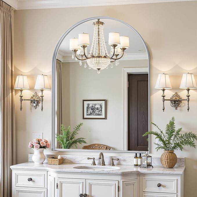 Arched Mirror 30"x40", Bathroom Mirror, Wall Mounted Vanity Mirror