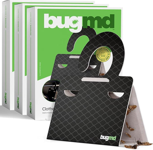 BugMD Clothes & Pantry Moth Traps – Sticky Glue Pheromone-Based Repellent