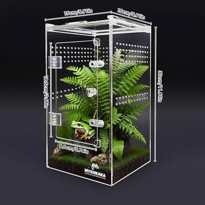 MYGIIKAKA Jumping Spider Enclosure Accessories, Tarantula Spider Box, Bug Cage, Praying Mantis Habitat Enclosure, Snail Insect Terrarium, Caterpillar Habitat (6x6x12 inch)