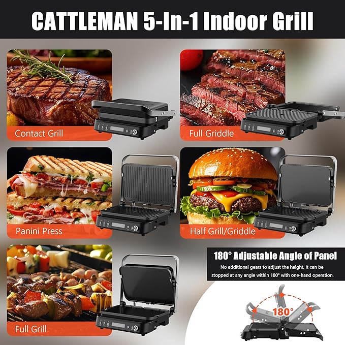 CATTLEMAN Panini Grill Press Sandwich Maker