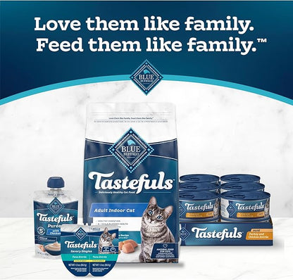 Blue Buffalo Tastefuls Wet Cat Food Paté, Made with Natural Ingredients, Turkey and Chicken Entrée, 5.5-oz Cans (24 Count)