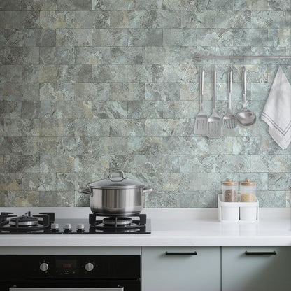 AULIGET 100-Piece Faux Stone Peel and Stick Backsplash Wall Tiles, Laundry Room