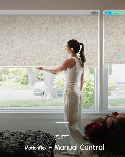 Yoolax Motorized Shades Dual Control, MotionFlex Motorized Roller Shades