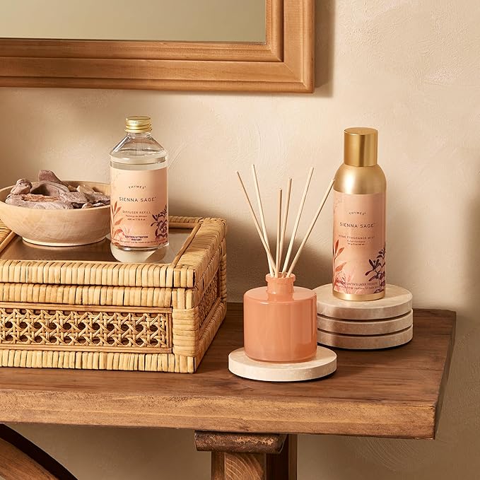 Thymes Petite Reed Diffuser Set – Includes Rattan Wood Sticks, Fragrance Oil