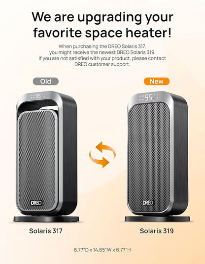 DREO Quiet Space Heater, 1500W Portable Heaters