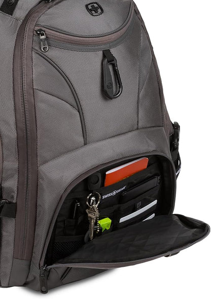 SWISSGEAR 1900 ScanSmart TSA Laptop Backpack Fits 17 Inch Laptop with RFID Protection and Tablet Pocket, Sting Grey Ballistic, 19-Inch