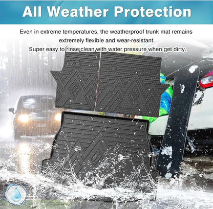Mixsuper Cargo Liner for Toyota RAV4 2019-2025 Cargo Mat Backrest Mat for RAV4 All Weather Trunk Mat Backrest Mat TPE Back Seat Cover Protector for RAV4 Accessories
