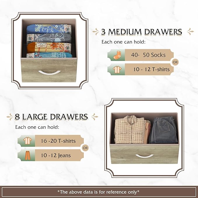 WLIVE Tall Dresser for Bedroom, Fabric Dressers Storage Tower, Dresser & Chest