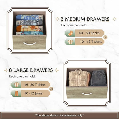 WLIVE Tall Dresser for Bedroom, Fabric Dressers Storage Tower, Dresser & Chest