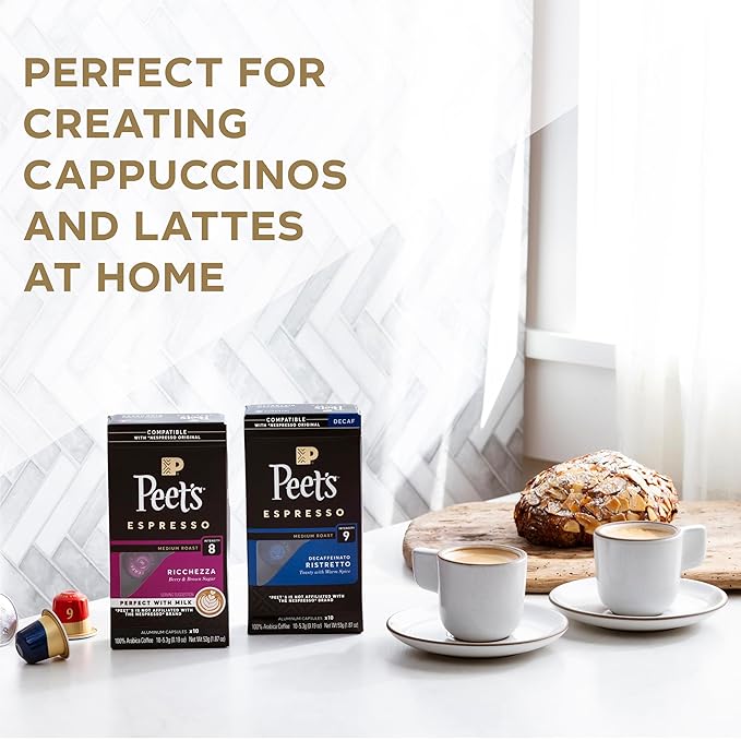 Peet's Coffee, Medium Roast Espresso Capsules, Compatible
