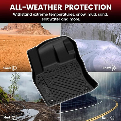 LASFIT Floor Mats & Cargo Mats for Volkswagen Taos 2022-2026(Only Fit FWD), All Weather TPE Custom Fit Floor Liners for VW Taos Accessories 1st & 2nd Row Car Mats & Trunk Mats, Easy to Clean, Black
