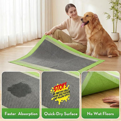 CROCI Charcoal Puppy Pads with Adhesive Tabs 2X Odor Control 30x36in 30Ct | Super Absorbent Pee Pads for Dogs, Quick-Dry Surface, Unscented, Renewable Bamboo Material, Disposable
