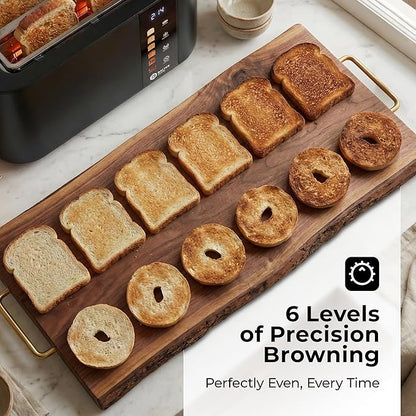 Toaster 4 Slice Wide Slot, Bagel Function, Long Slot, Stainless Steel, Touch