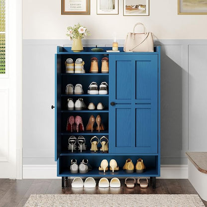 ONBRILL Shoe Cabinet with Cross Molding Doors, 6-Tier Shoe Storage Cabinet with