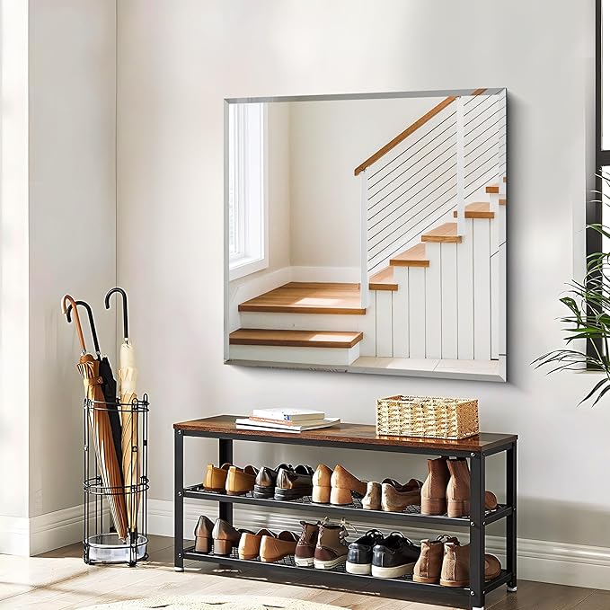 CILIBER Beveled Mirror, 36x36 inch Square Bathroom Mirrors