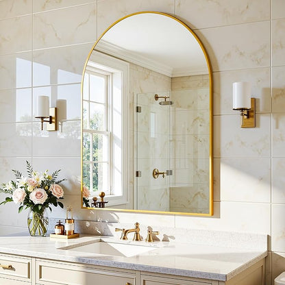 Arched Mirror 24"x36", Bathroom Mirror, Wall Mounted Vanity Mirror