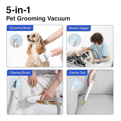 Neakasa P0 Pro Dog Grooming Vacuum for Shedding, 6.6lbs Lightweight Portable Grooming Kit, Low Noise Dog Clippers, Pet Hair Remover for Cats