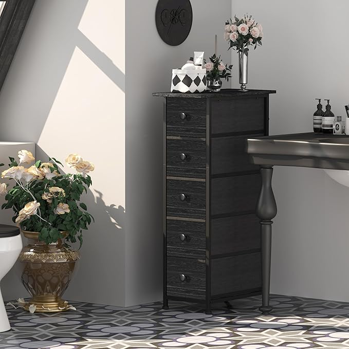 GiftGo Narrow Dresser Vertical Slim Dresser Chest of Drawers Skinny Storage