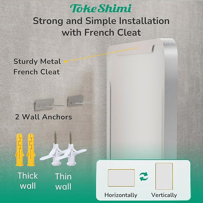 TokeShimi 42x36 Brushed Nickel Bathroom Mirror