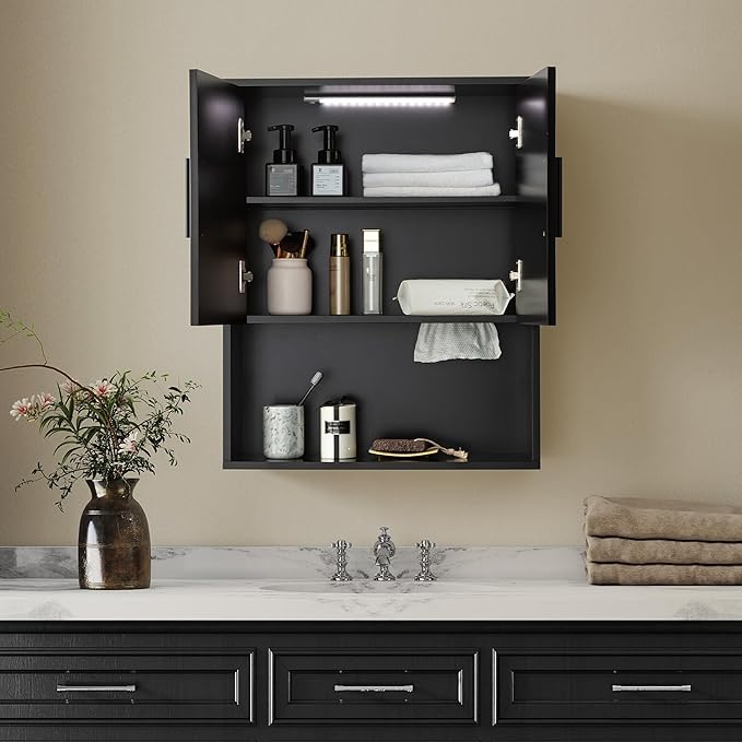 Modern Fluted Bathroom Wall Cabinet