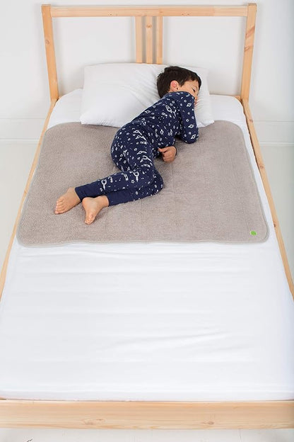 PeapodMats Bedwetting Waterproof Bed Mat, Reusable 3x3 Sand | Washable reusable bed mat for bedwetting, incontinence, kids, adults, pets, and mattress protection.