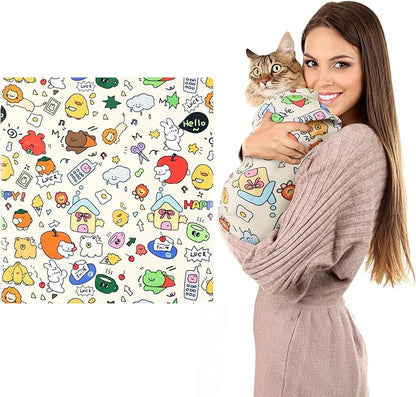 Cat Grooming Wrap, Cat Grooming Supplies for Cutting Nails, Cat Restraint for Nail Clipping to Anti-Scratch/Runaway/Bitten, Cat Swaddle Wrap for Calming & Holding Cat (XXL (Within 22lbs)