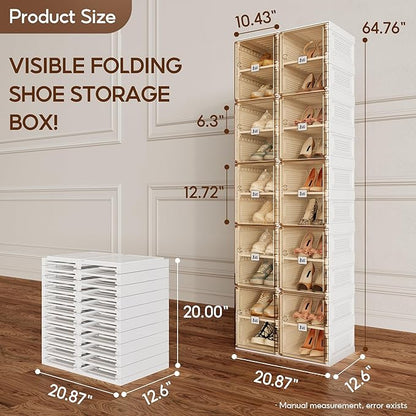 ANTBOX Shoe Organizer Storage Box, Portable Folding Shoe Rack