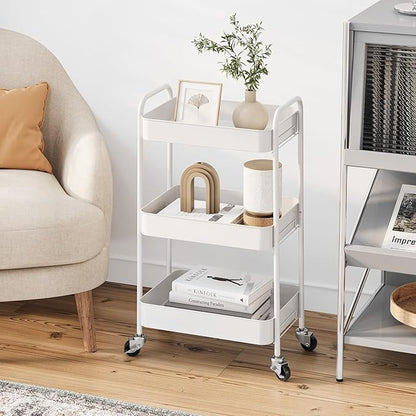 TOOLF 3-Tier Metal Rolling Cart