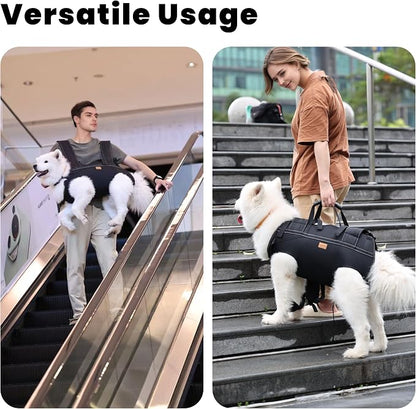 Dog Lift Harness Backpack Carrier for Large Dogs, Full Body Sling with Handle, Dog Harness for Joint Injuries, Arthritis, Ideal for Stairs, Elderly Dogs