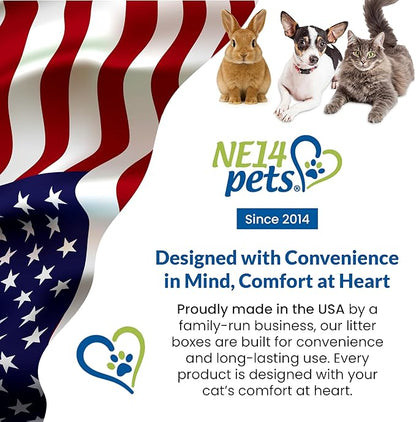 Kitty Go Here Small Size, Storybook Lavender Color, Durable & Pet Safe Kitty Litter Box, Low 3" Entry and Lots More Room for Your Cats Comfort, Made in USA