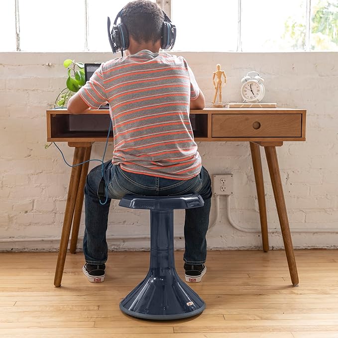 ECR4Kids ACE Active Core Engagement Wobble Stool, 18-Inch Seat Height, Flexible Seating, Navy