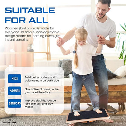 Wooden Balance Board for Adults, Wobble Board for Core Strength & Stability