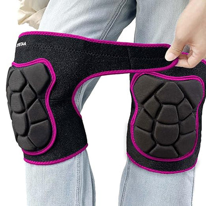 Working Knee Pads for Men Women, Thick Foam Kneepads for Gardening House Cleaning, Safety Knee Pad for Mechanic Carpenter Painter, Soft Lightweight Pink Knee Cushion for Adult, Rose Red M (1 Pair)
