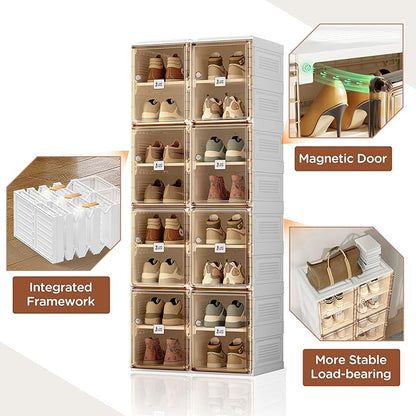ANTBOX Shoe Organizer Storage Box, Portable Folding Shoe Rack