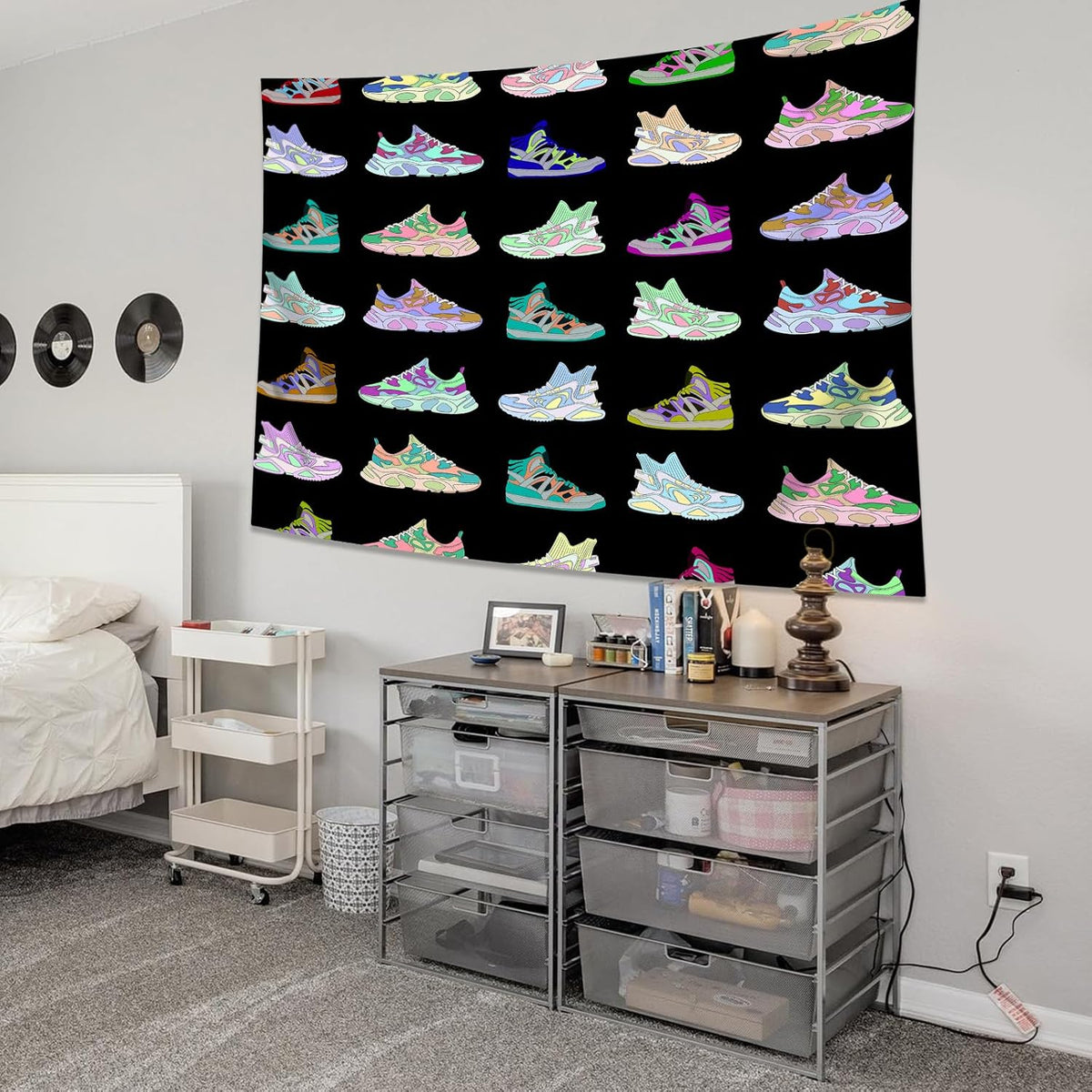dueeia Sneaker Tapestry Wall Hanging Basketball Shoes Sports tapestries for Teen Boys Mens Bedroom Aesthetic Living Room Dorm Wall Decor (70.9"x90.6")
