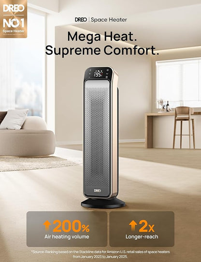 DREO Space Heater Indoor, 3 Modes, Overheating & Tip-Over Protection, Electric