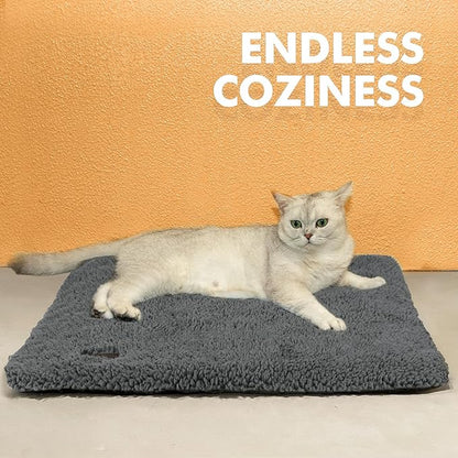 Self Warming Cat Bed Self Heating Cat Dog Mat 24 x 18 inch Extra Warm Thermal Pet Pad for Indoor Outdoor Pets with Removable Cover Non-Slip Bottom Washable Non Electric