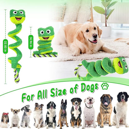 VIWIK Interactive Plush Squeaky Toys for Large, Medium, Small Dogs - Smart Breed Puppy Toys for Boredom, Tug of War, Teething