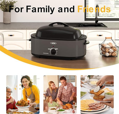 Sunvivi Roaster Oven with Self-Basting Lid, 20 Quart Electric Roaster with